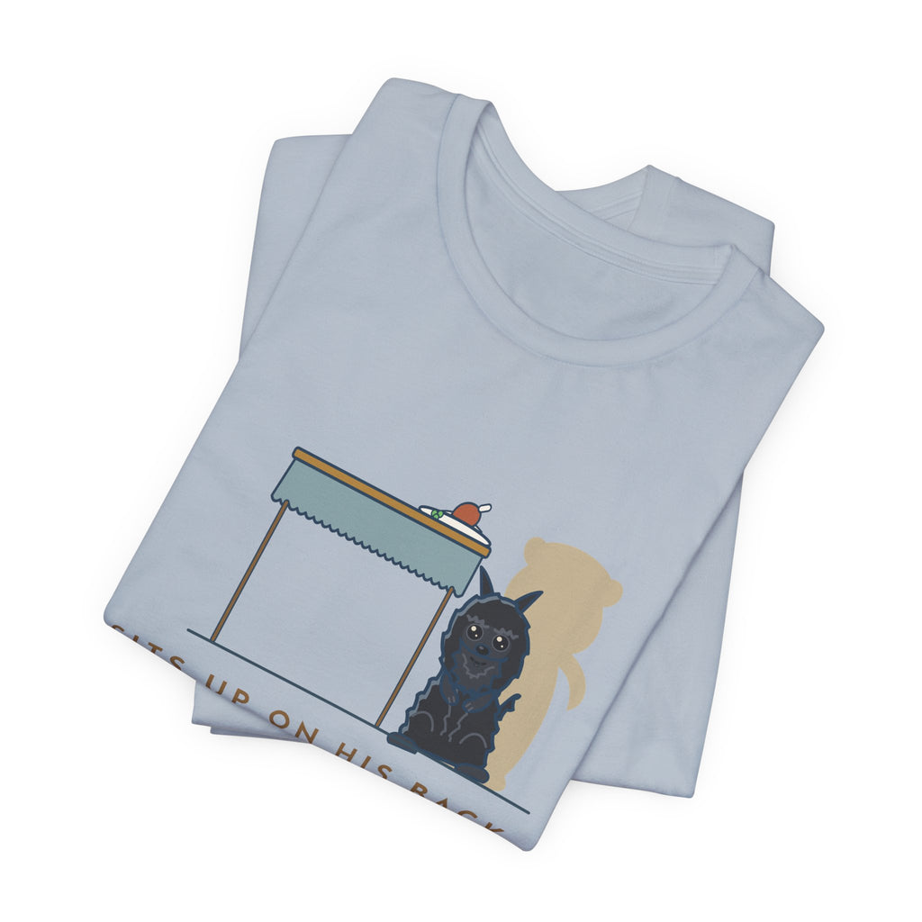 Affenpinscher T-Shirt - Sits Up on His Back Legs at Dinner Like a Tiny Bear