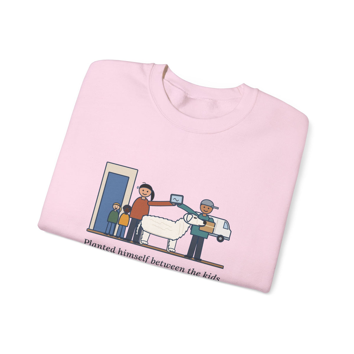 Kuvasz Crewneck Sweatshirt - Kept Watch Over the Kids Until the Delivery Was Signed