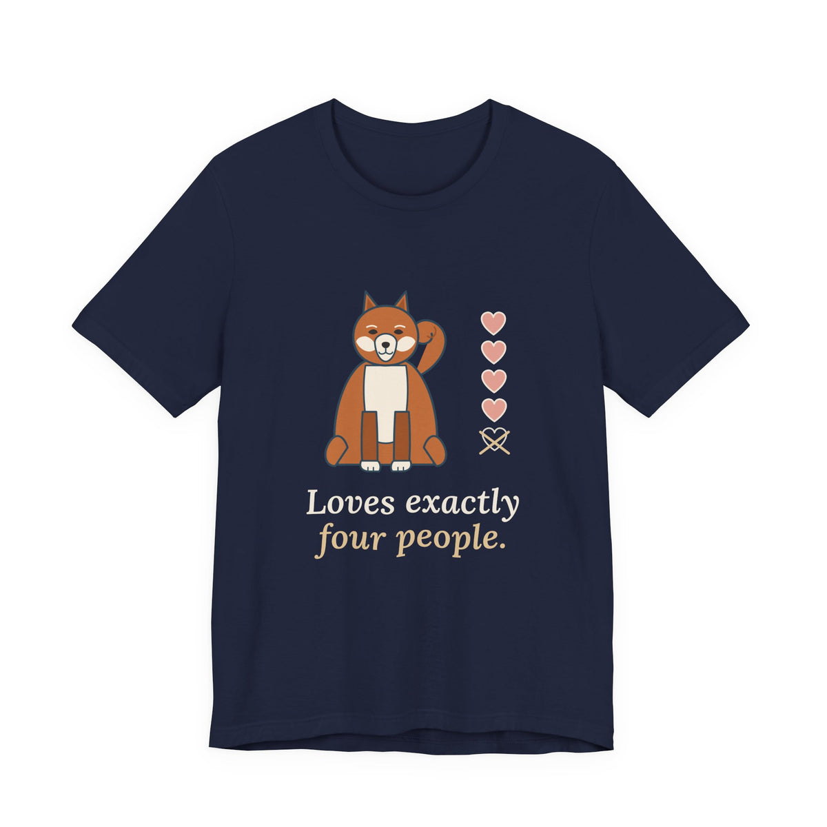 Akita T-Shirt - Loves Exactly Four People Funny Loyal Akita Owner Tee