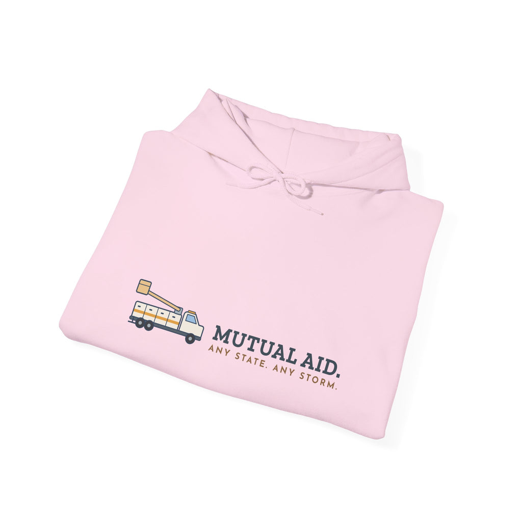 Lineworker Hoodie - Mutual Aid. Any State. Any Storm. Lineman Gift Hoodie