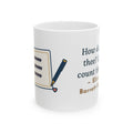 Browning Quote Mug, How Do I Love Thee, Love Tally of Hearts Coffee Mug 11oz