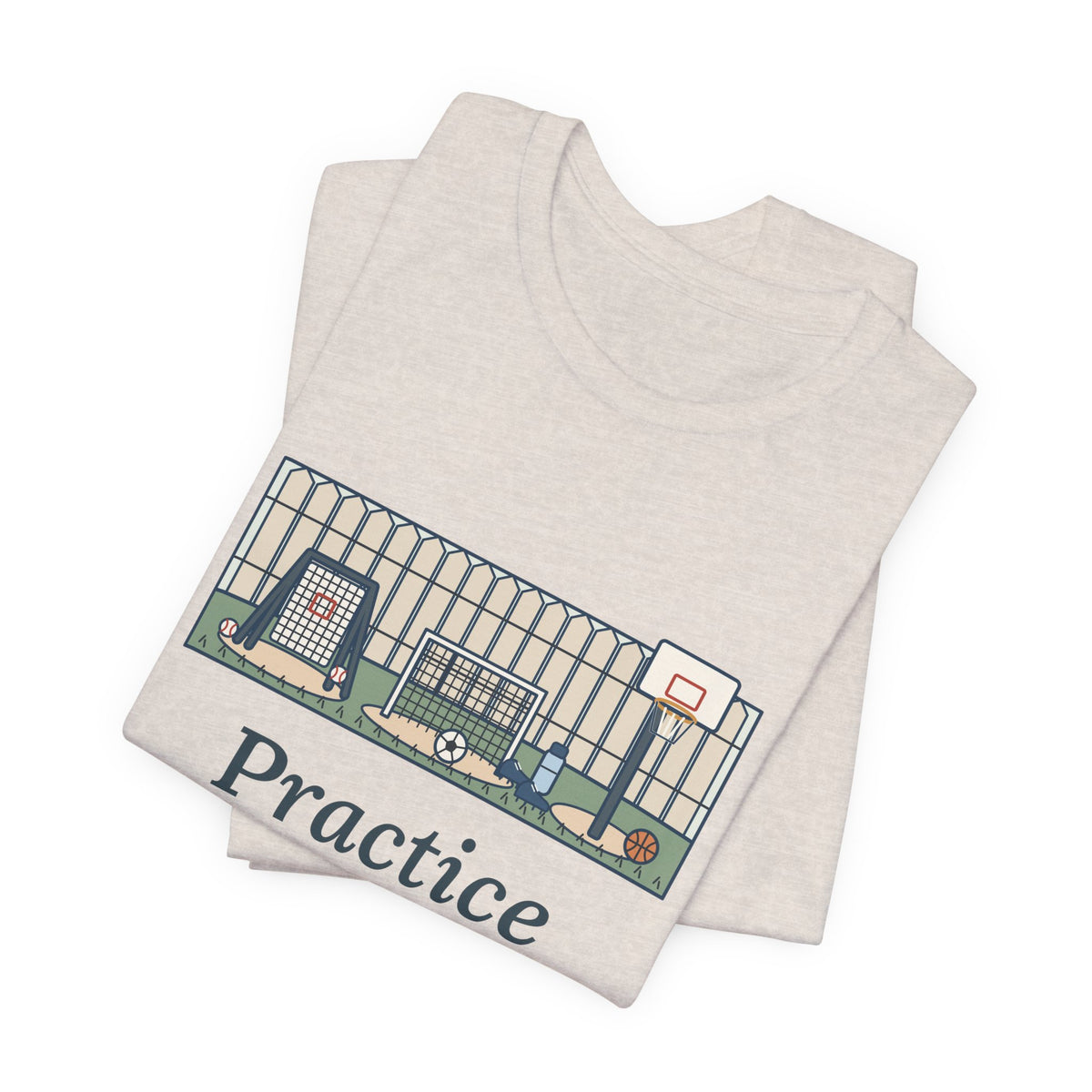 Practice Makes Perfect T-Shirt, Youth Sports Proverb Tee with Backyard Practice