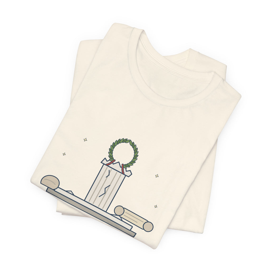 Shakespeare Quote T-Shirt, Beware the Ides of March, Humor Laurel and Column Tee