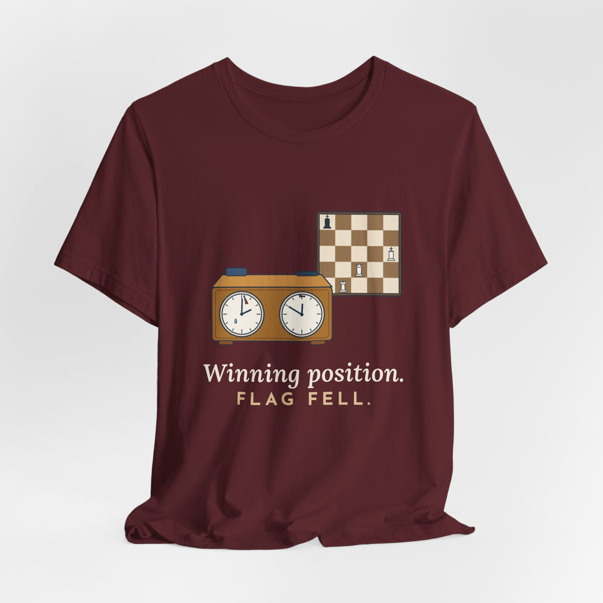 Chess T-Shirt - Winning Position. Flag Fell. Funny Blitz Chess Clock Tee