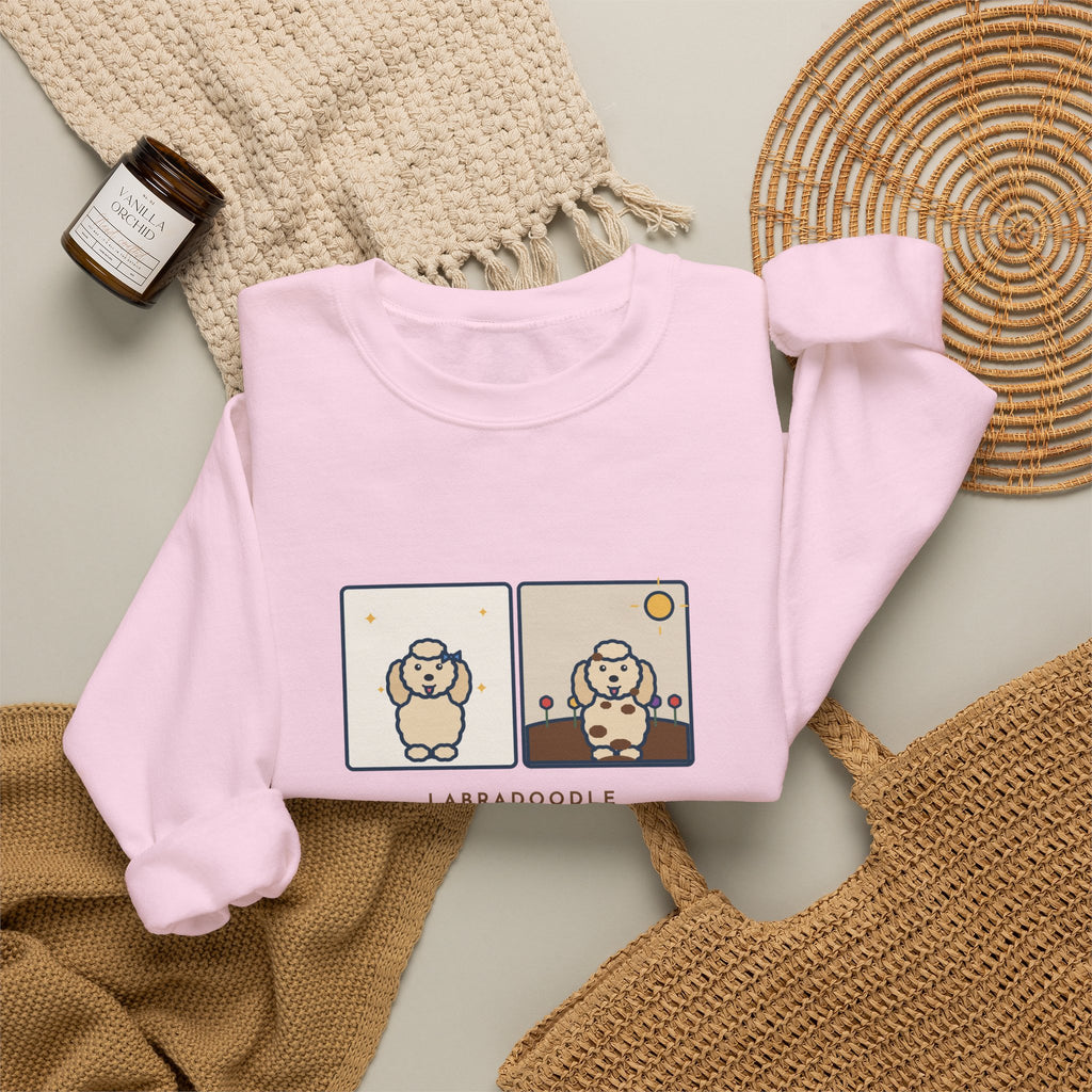 Labradoodle Sweatshirt, Came Home from the Groomer Looking Like a Lamb, Rolled in the Garden by Noon, Funny Groomer to Garden Crewneck