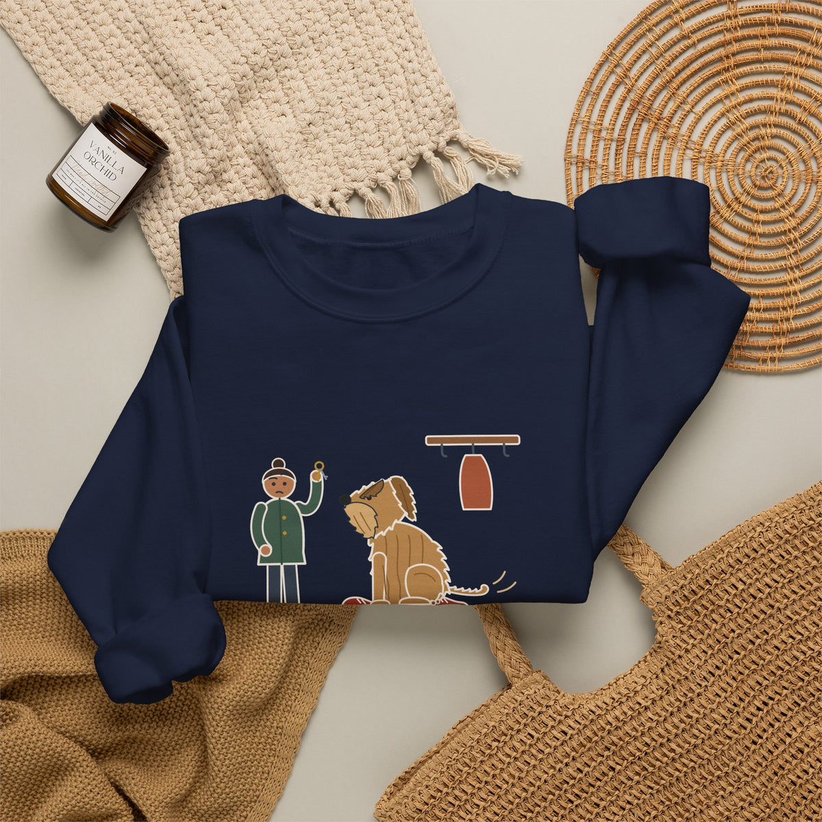 Briard Crewneck Sweatshirt - Sits on My Feet So I Can't Leave Shaggy Dog Owner Gift