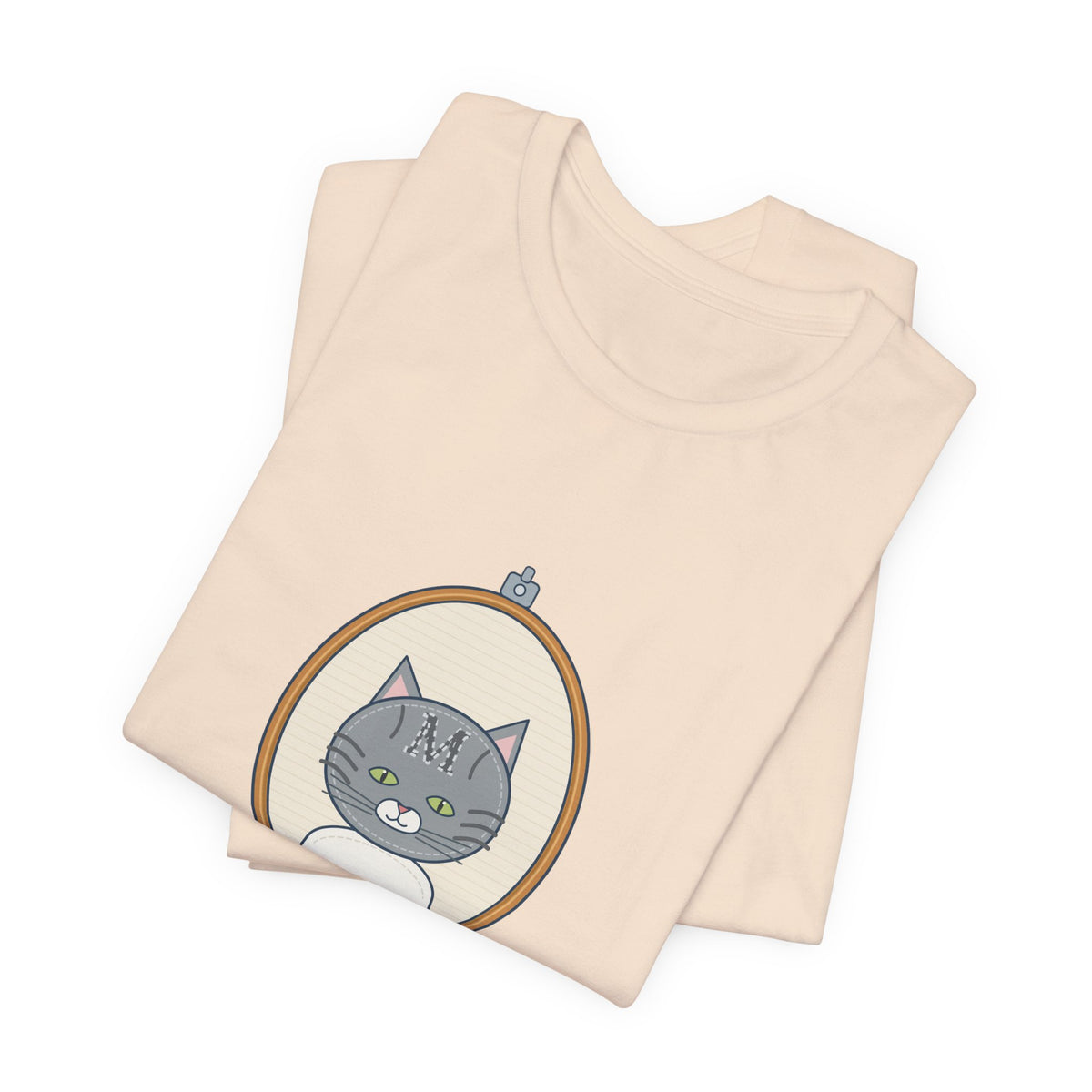 Gray Tabby Cat T-Shirt - Forehead M Initial, Nature's Own Letter Tabby Cat Lover Tee