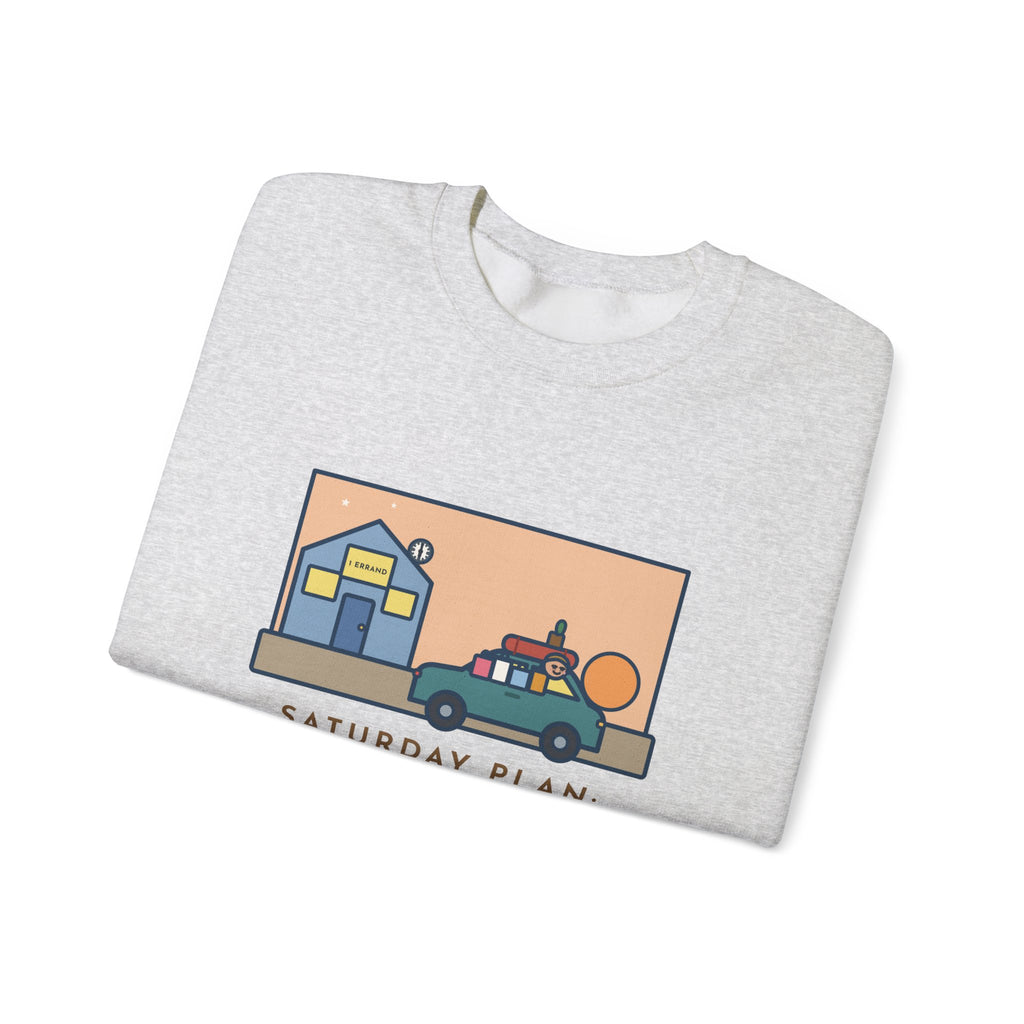 Saturday Errand Sweatshirt, The Plan Was One, Got Home at Six, Funny Driveway at Dusk Crewneck