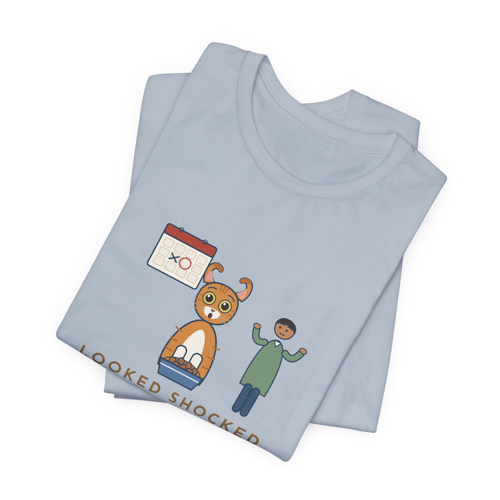 American Curl Cat T-Shirt - Looked Shocked at Breakfast, Same Breakfast as Yesterday Funny Cat Tee