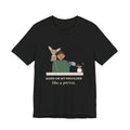 Devon Rex Cat T-Shirt - Rides on My Shoulder Like a Parrot Funny Shoulder Cat Tee