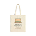 Tomorrow Is a New Day with No Mistakes in It Yet Tote Bag, Encouragement Montgomery Quote Tote with Dawn Windowsill