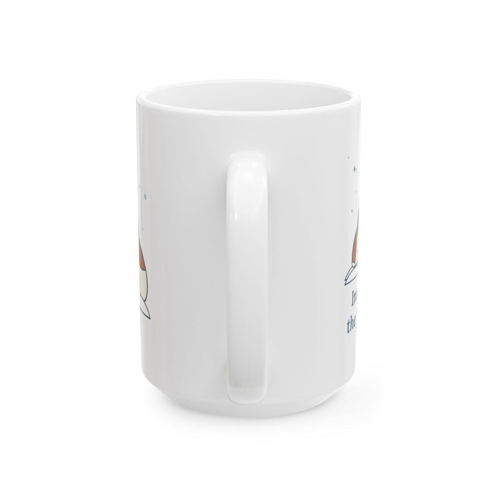 Large 15oz Saint Bernard Winter Mug - Inside Dog Until the First Big Snow - Snowy Morning Coffee Mug