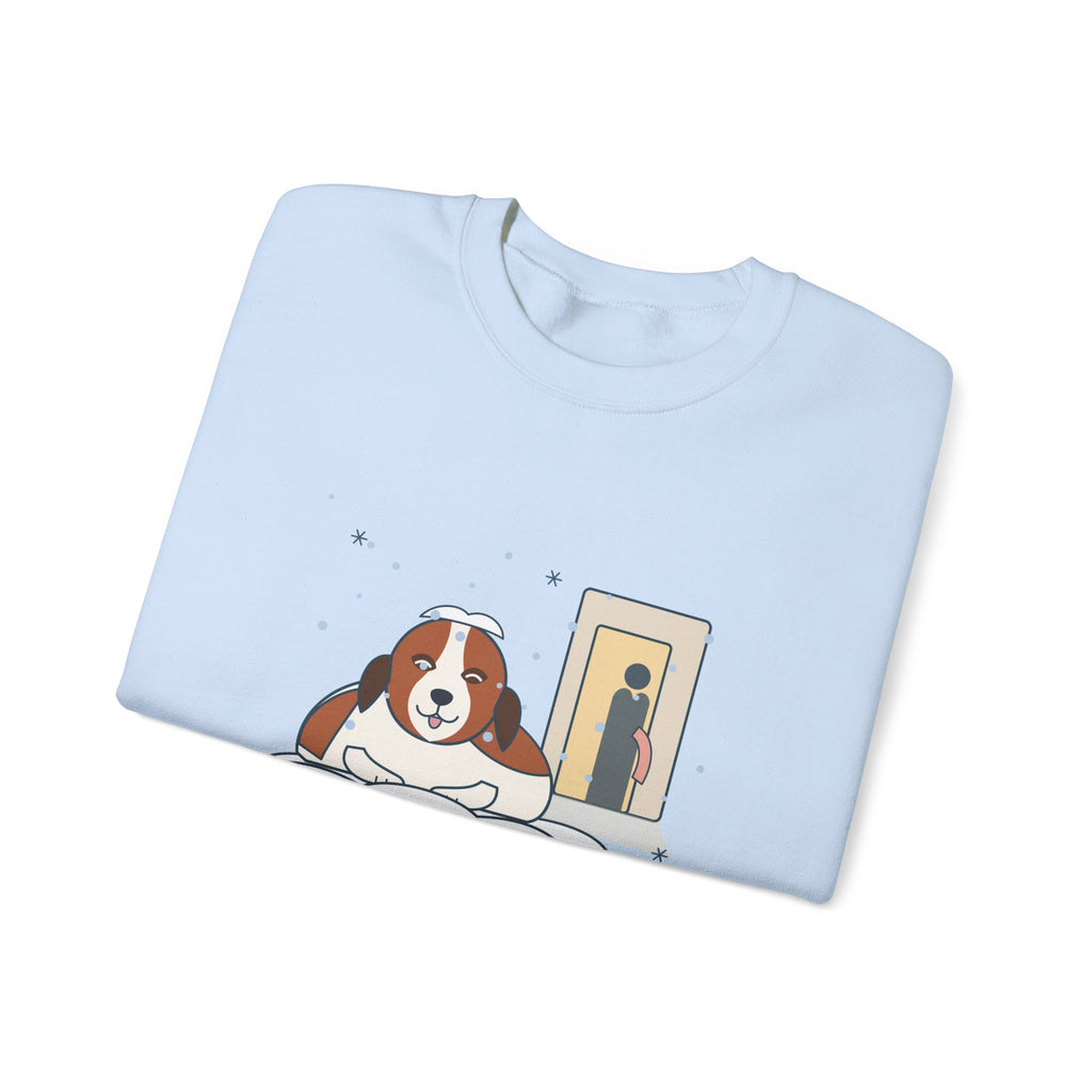 Saint Bernard Winter Crewneck Sweatshirt - Inside Dog Until the First Big Snow Big Dog Gift