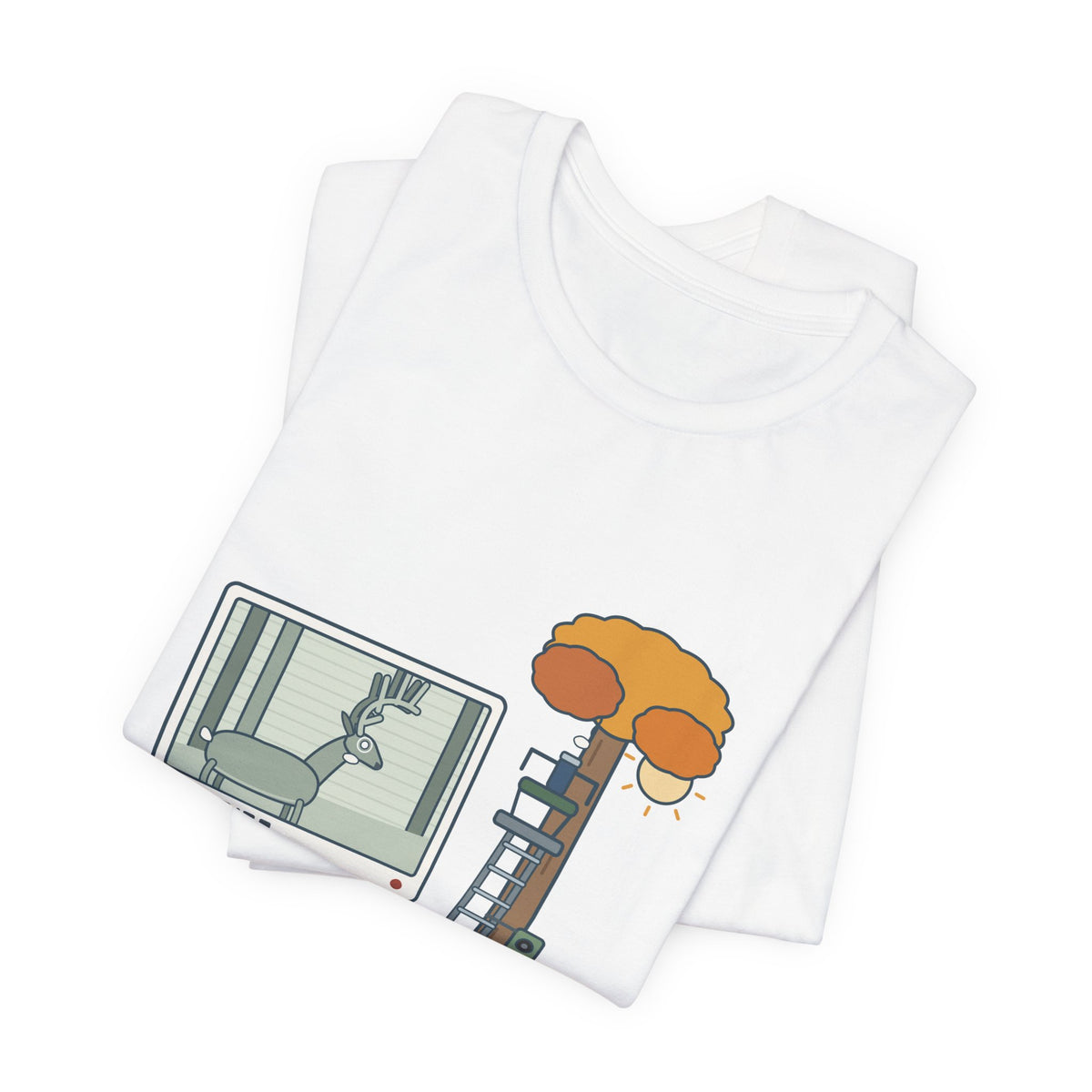 Deer Hunting T-Shirt - The Buck Only Shows Up on the Trail Cam. Funny Hunter Tee