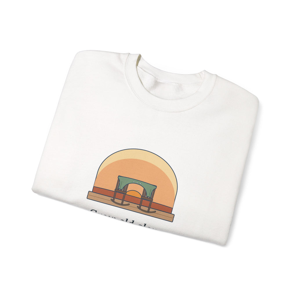 Grow Old Along with Me Sweatshirt, Anniversary Browning Quote Crewneck with Porch Rocking Chairs