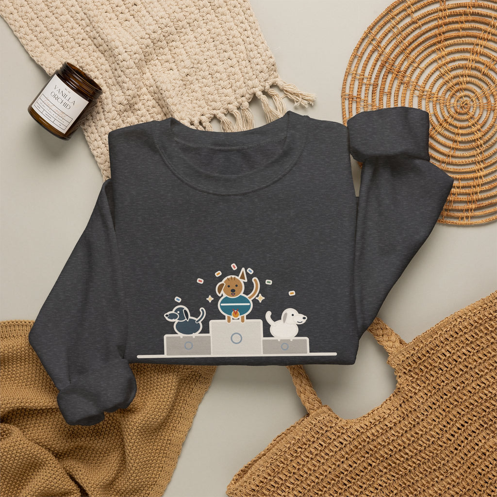 Every Dog Has His Day Sweatshirt, Underdog Proverb Crewneck, Mutt on the Podium