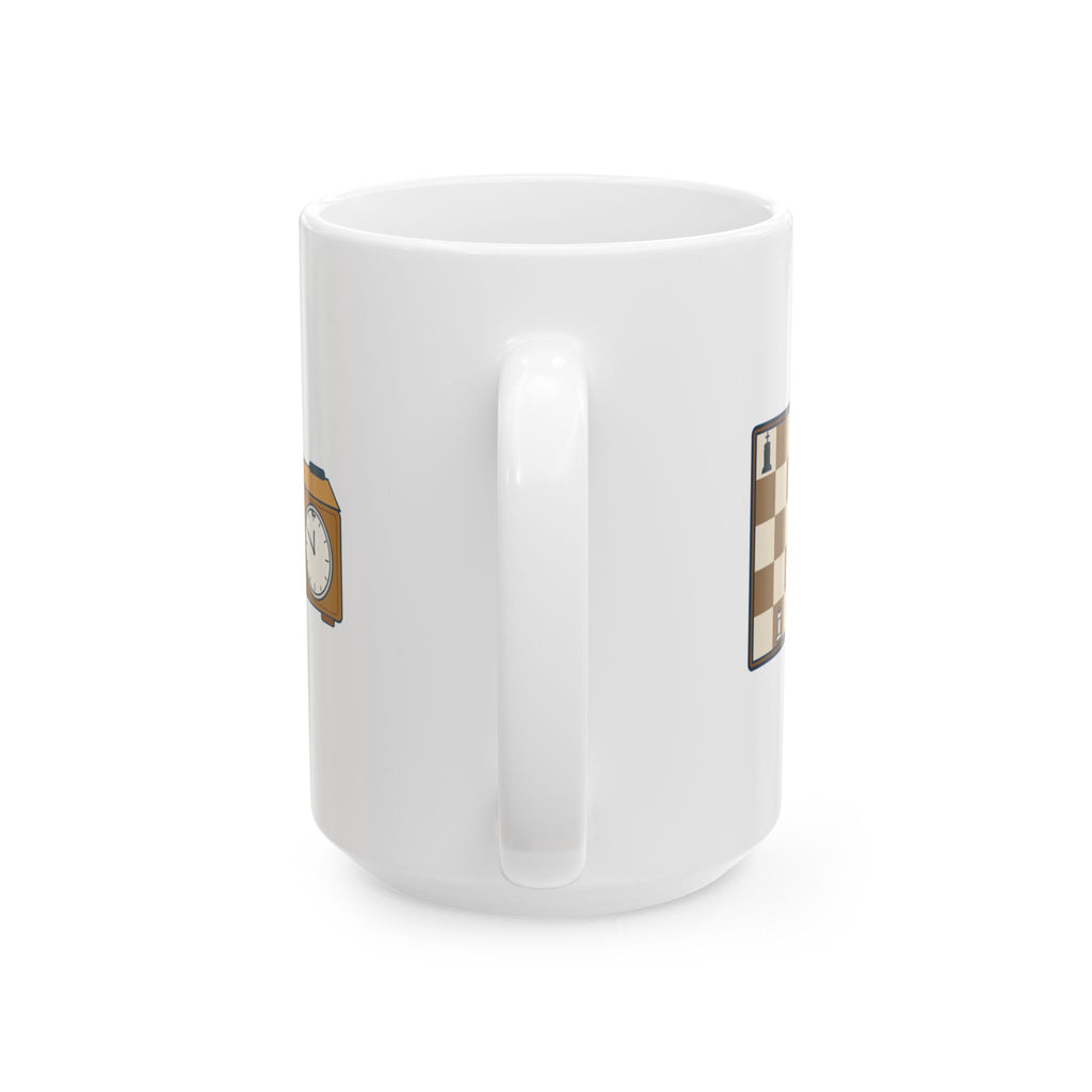 Large 15oz Chess Mug - Winning Position. Flag Fell. Tournament Chess Player Gift