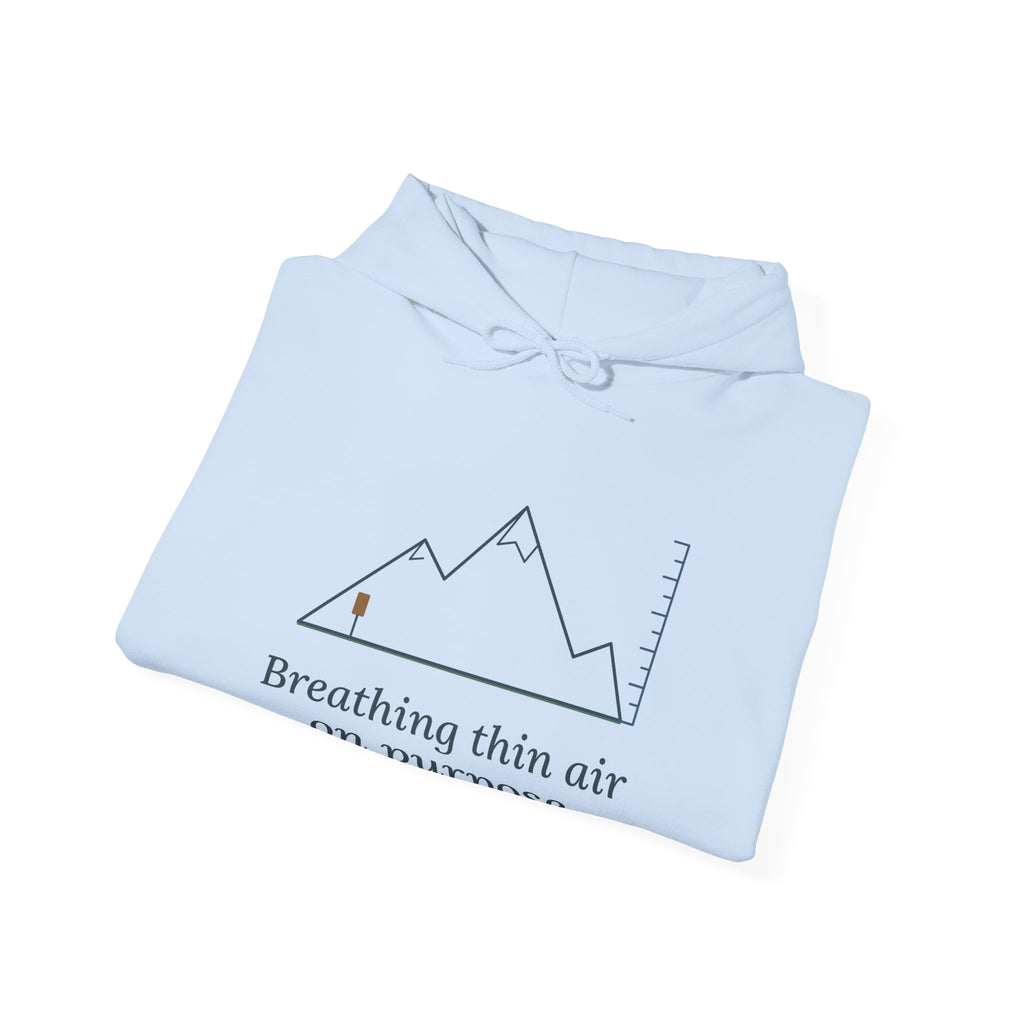 Colorado Hiking Hoodie - Breathing Thin Air on Purpose Mountain Hooded Sweatshirt