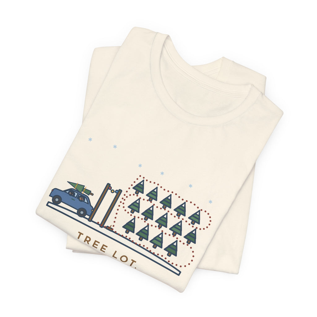 Funny Christmas Tree T-Shirt, Walked Past Forty Trees for an Hour, Bought the First One We Saw, Tree Lot Loop Tee