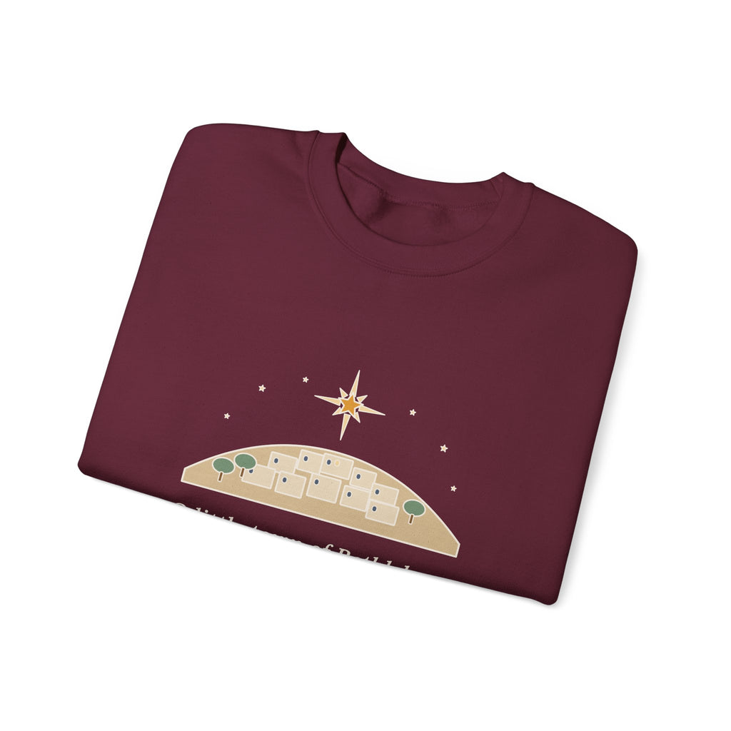 O Little Town of Bethlehem Sweatshirt, Christmas Brooks Quote Crewneck with Hill Town Star
