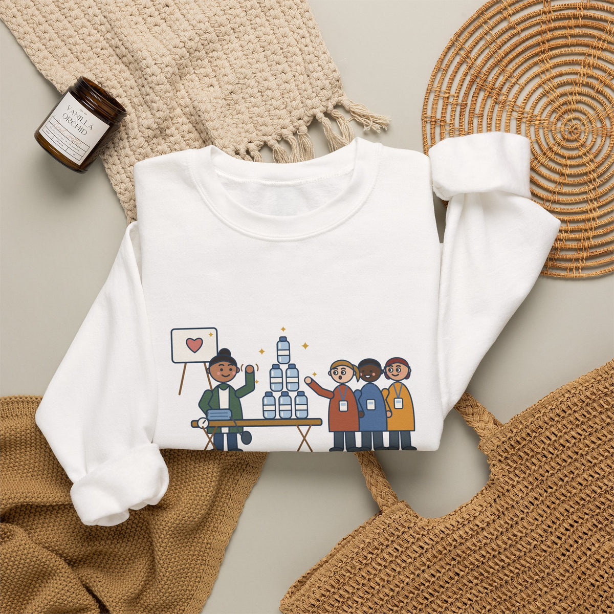 Corporate Wellness Nurse Crewneck Sweatshirt - The Line Was for the Free Water Bottle