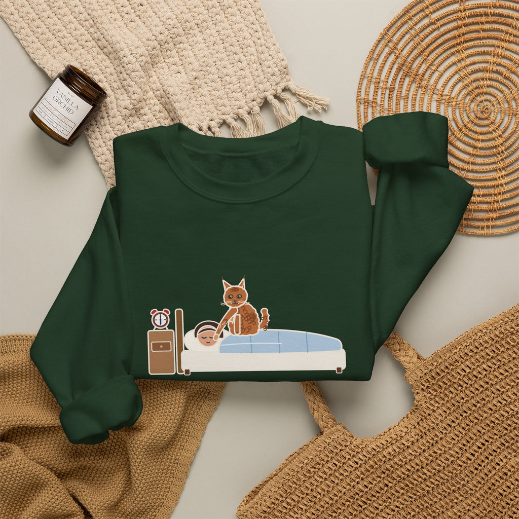 LaPerm Cat Crewneck Sweatshirt - Pats My Cheek With One Paw at Six A.M. Cat Owner Gift