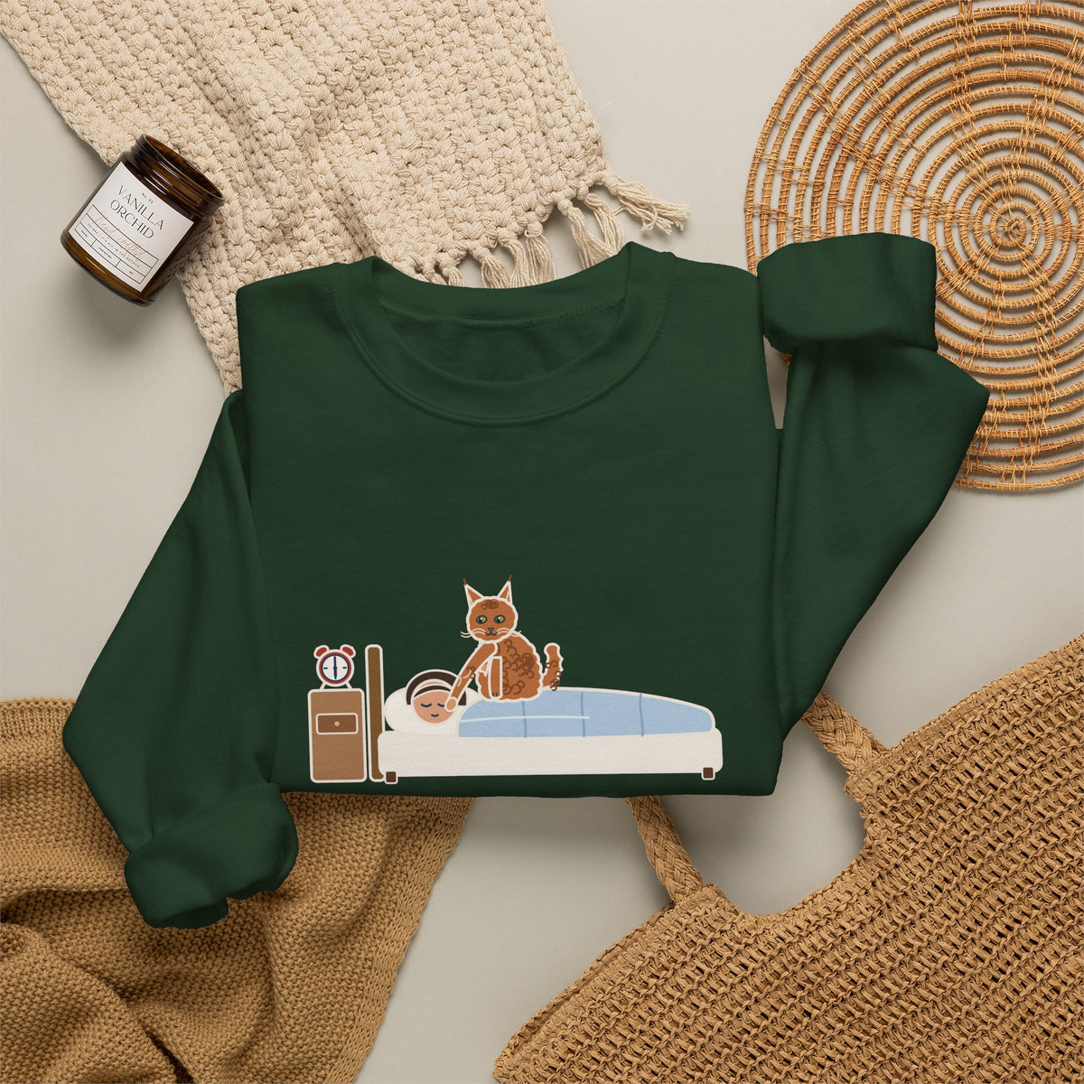 LaPerm Cat Crewneck Sweatshirt - Pats My Cheek With One Paw at Six A.M. Cat Owner Gift