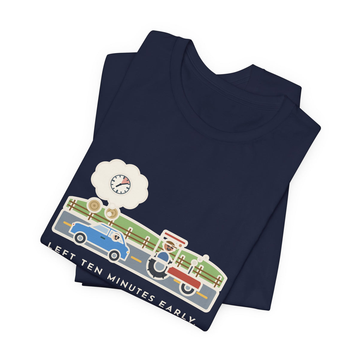 Funny Commuter T-Shirt, Left Ten Minutes Early, Spent Nine of Them Behind a Tractor, Country Road Tee
