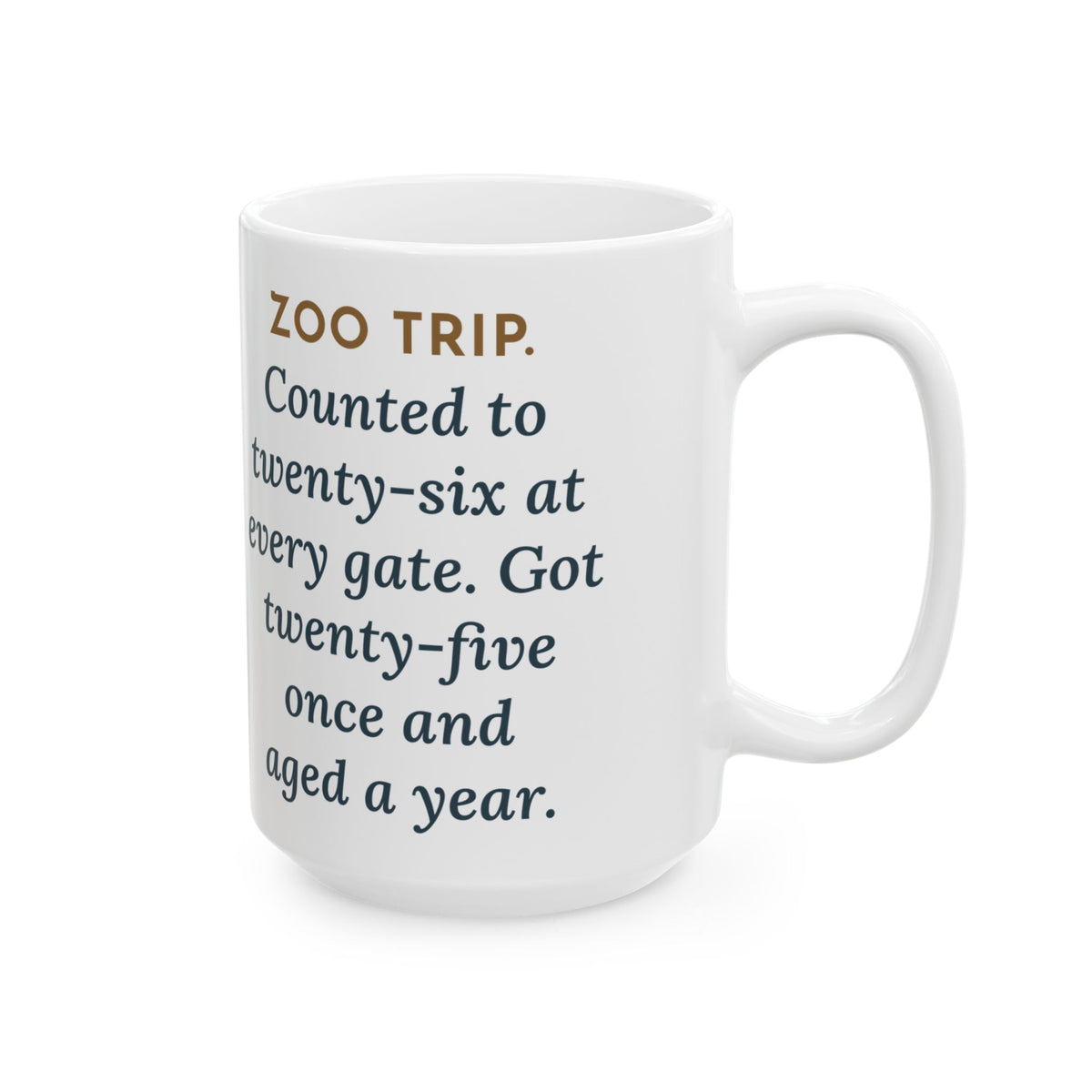 Large Field Trip Mug 15oz - Zoo Day Head Count, Twenty-Five Once