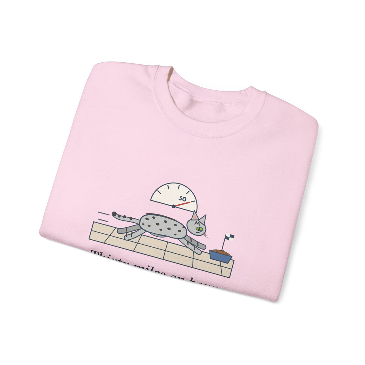 Egyptian Mau Crewneck Sweatshirt - Thirty Miles an Hour to the Food Bowl