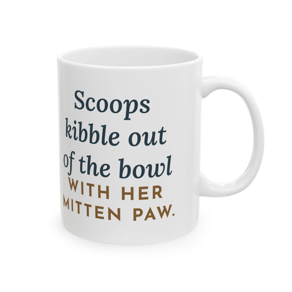 Pixiebob Cat Coffee Mug - Scoops Kibble With Her Mitten Paw