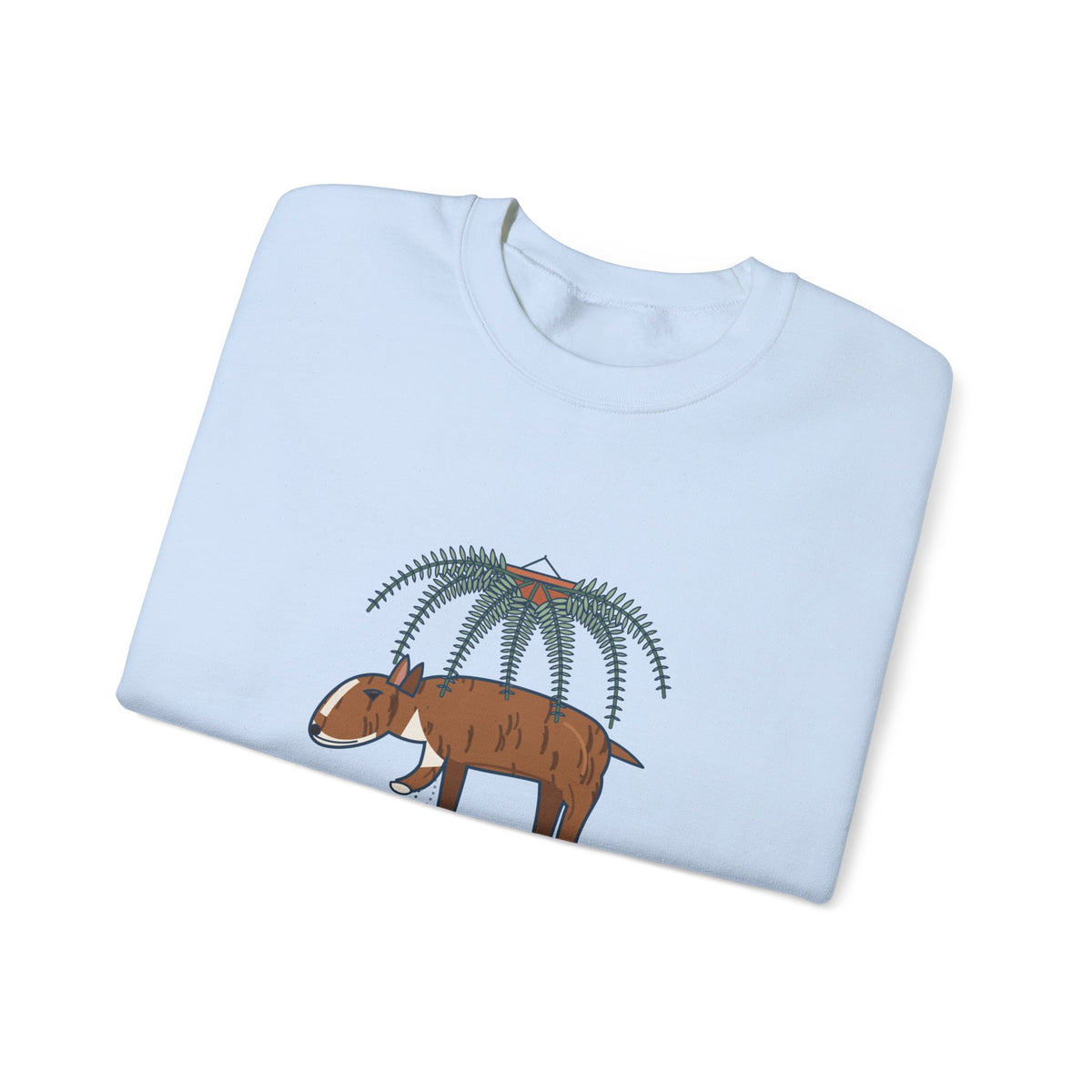 Bull Terrier Crewneck Sweatshirt - Trancing Under the Ferns Slow Motion Dog Lover Gift
