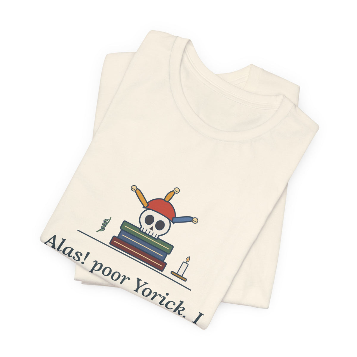 Shakespeare Quote T-Shirt, Alas, Poor Yorick, Gothic Jester Skull Tee