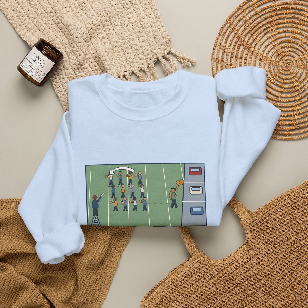 Marching Band Sweatshirt, Everyone Turned Left, One Tuba Kept Going, Funny Rehearsal Field Crewneck
