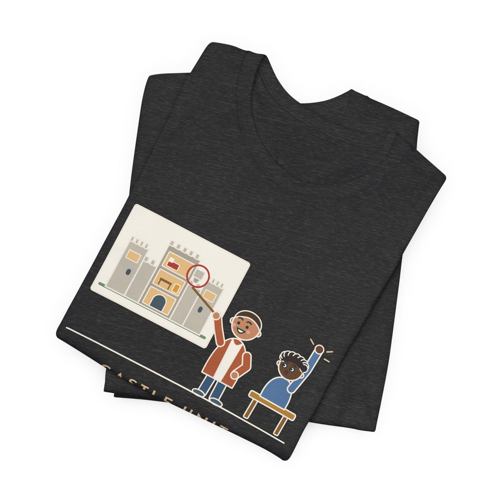 World History Teacher T-Shirt - Castle Unit, First Question: Where Were the Bathrooms