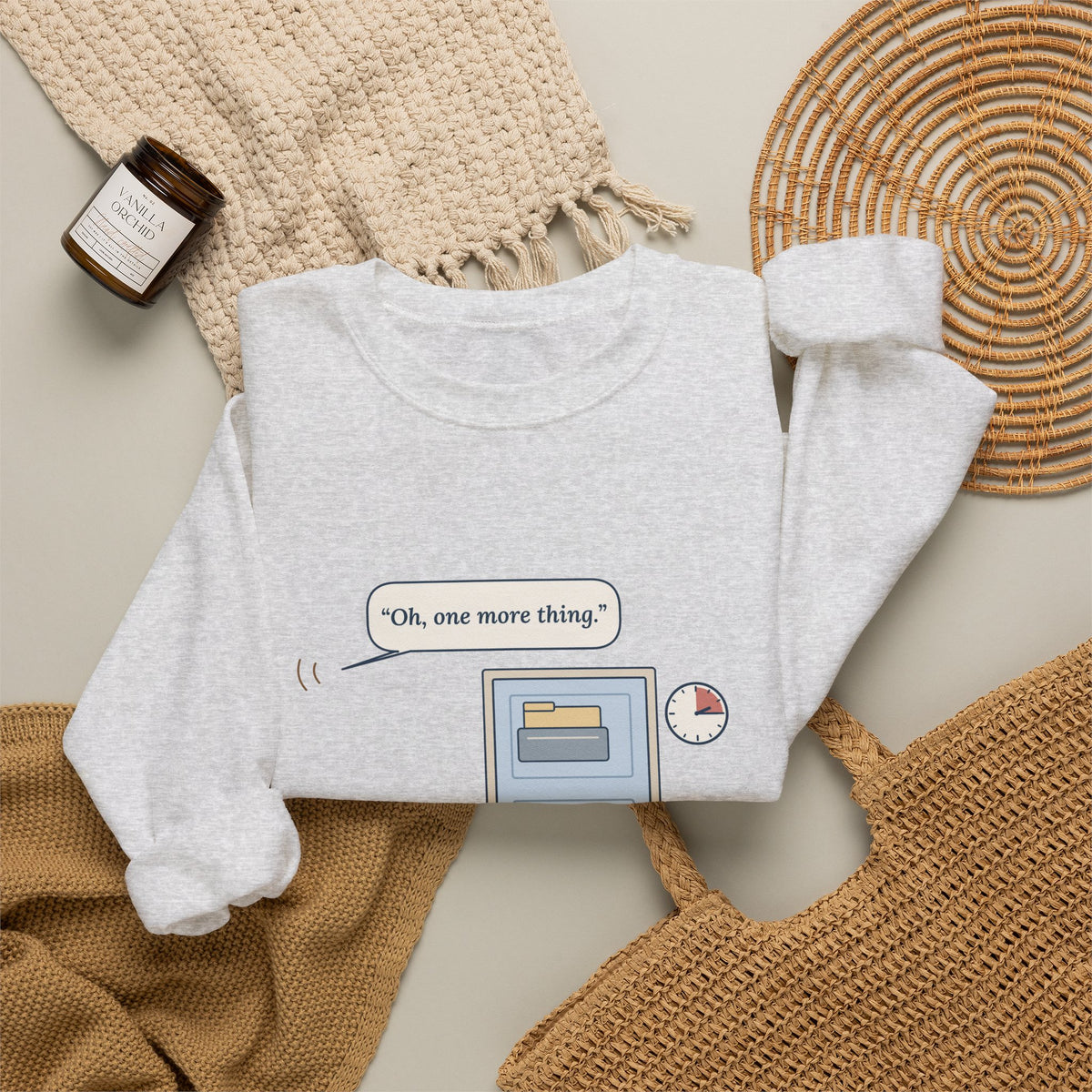 Nurse Practitioner Crewneck Sweatshirt - Hand on the Doorknob. Oh, One More Thing.