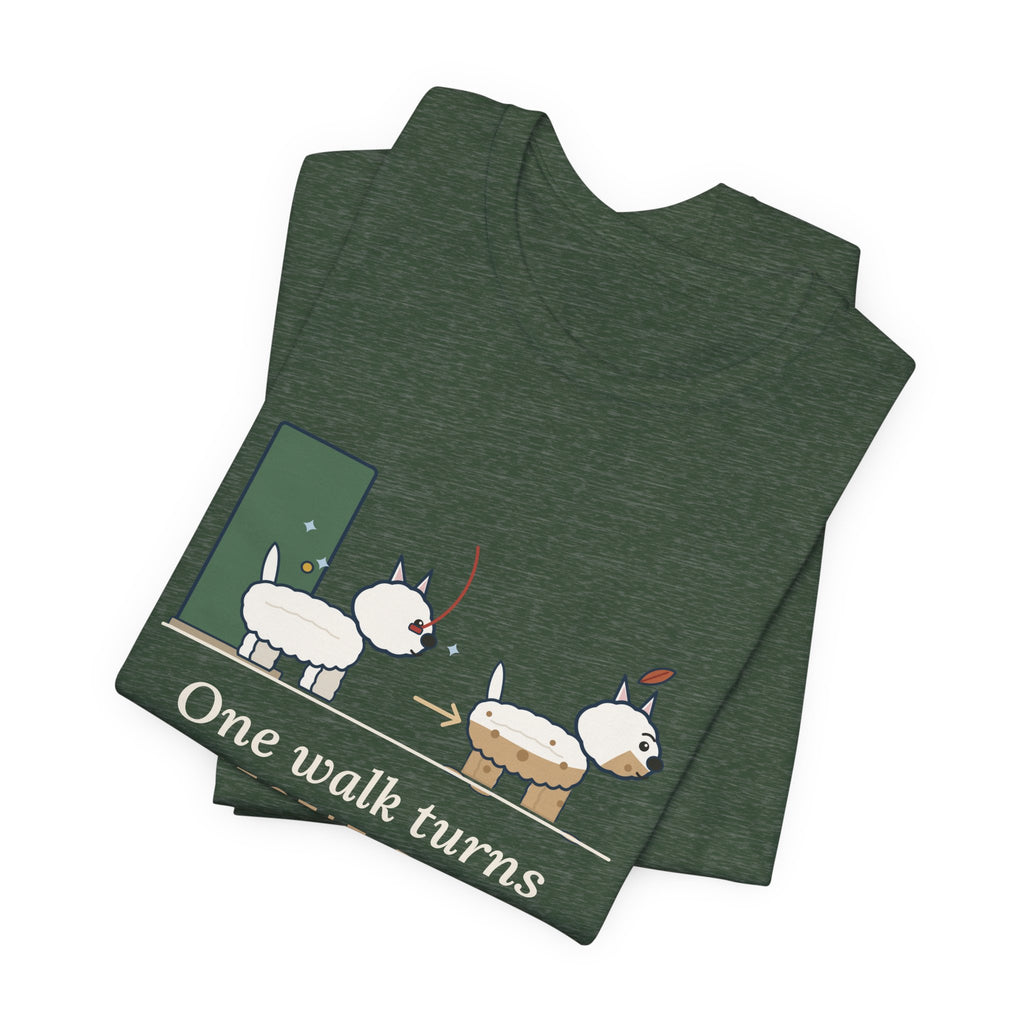 Westie T-Shirt - One Walk Turns a Westie Beige, Funny West Highland Terrier Owner Tee