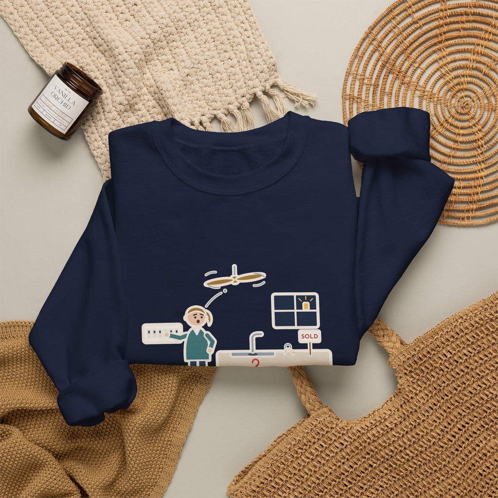 New Homeowner Sweatshirt, First Weekend Finding Which Switch Runs the Garbage Disposal, Funny Switch Plate Crewneck