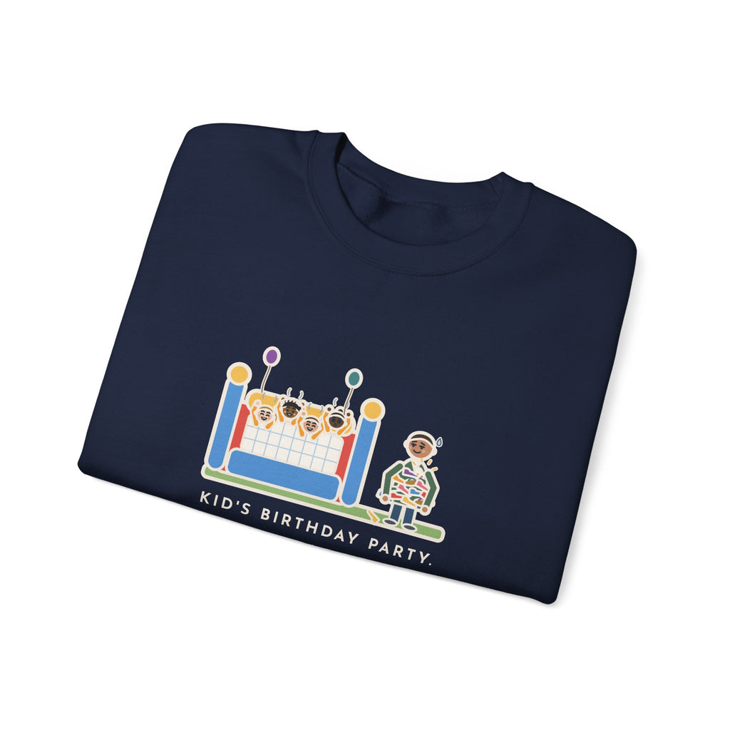Birthday Party Sweatshirt, Sixteen Kids, One Bounce House, and I Held Every Shoe, Funny Backyard Party Crewneck