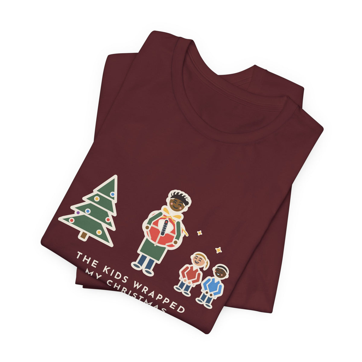 Funny Christmas Present T-Shirt, The Kids Wrapped It Themselves, It Was the TV Remote, Proud Wrappers Tee