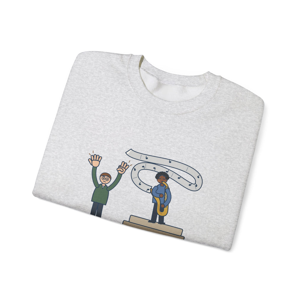 School Jazz Band Director Crewneck Sweatshirt - Eight Bars, The Sax Took Thirty-Two