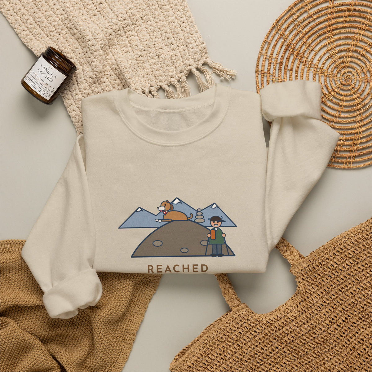 Funny Colorado Hiking Crewneck Sweatshirt - Summit Dog Got There an Hour Earlier