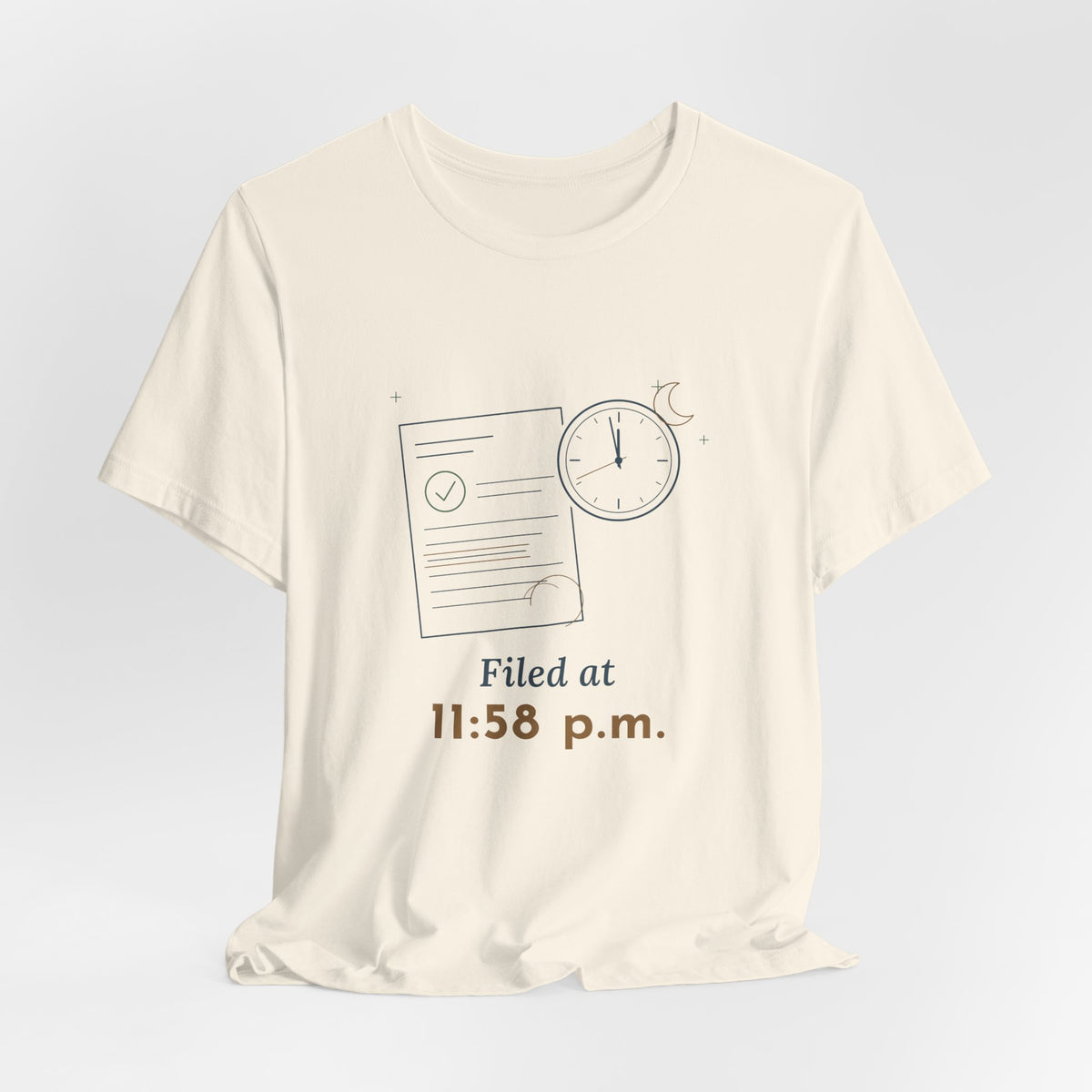 Paralegal T-Shirt - Filed at 11:58 p.m. Funny Deadline Legal Assistant Tee