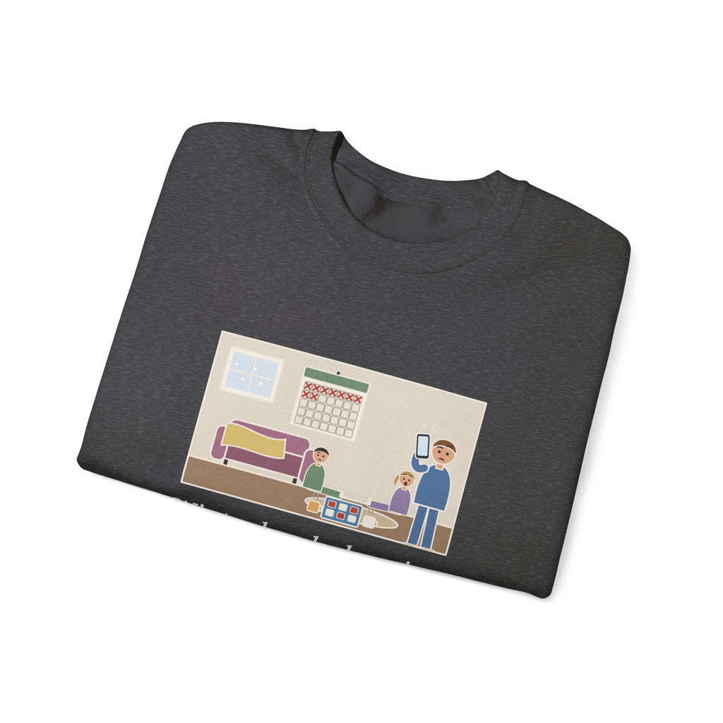 Winter Break Sweatshirt, Day Nine, The Kids Asked Which Day It Was, I Checked My Phone, Funny Pajama Living Room Crewneck