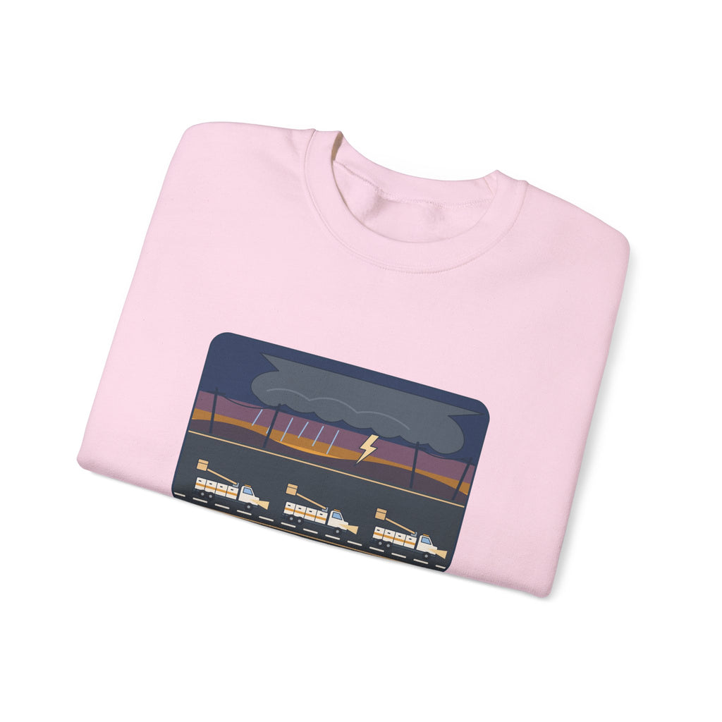 Lineworker Crewneck Sweatshirt - Mutual Aid. Any State. Any Storm. Gift