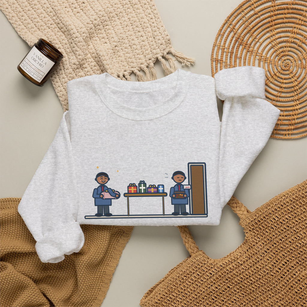 Office Gift Swap Sweatshirt, Brought a Nice Blanket, Went Home with a Fruitcake from 2019, Funny Break Room Swap Crewneck