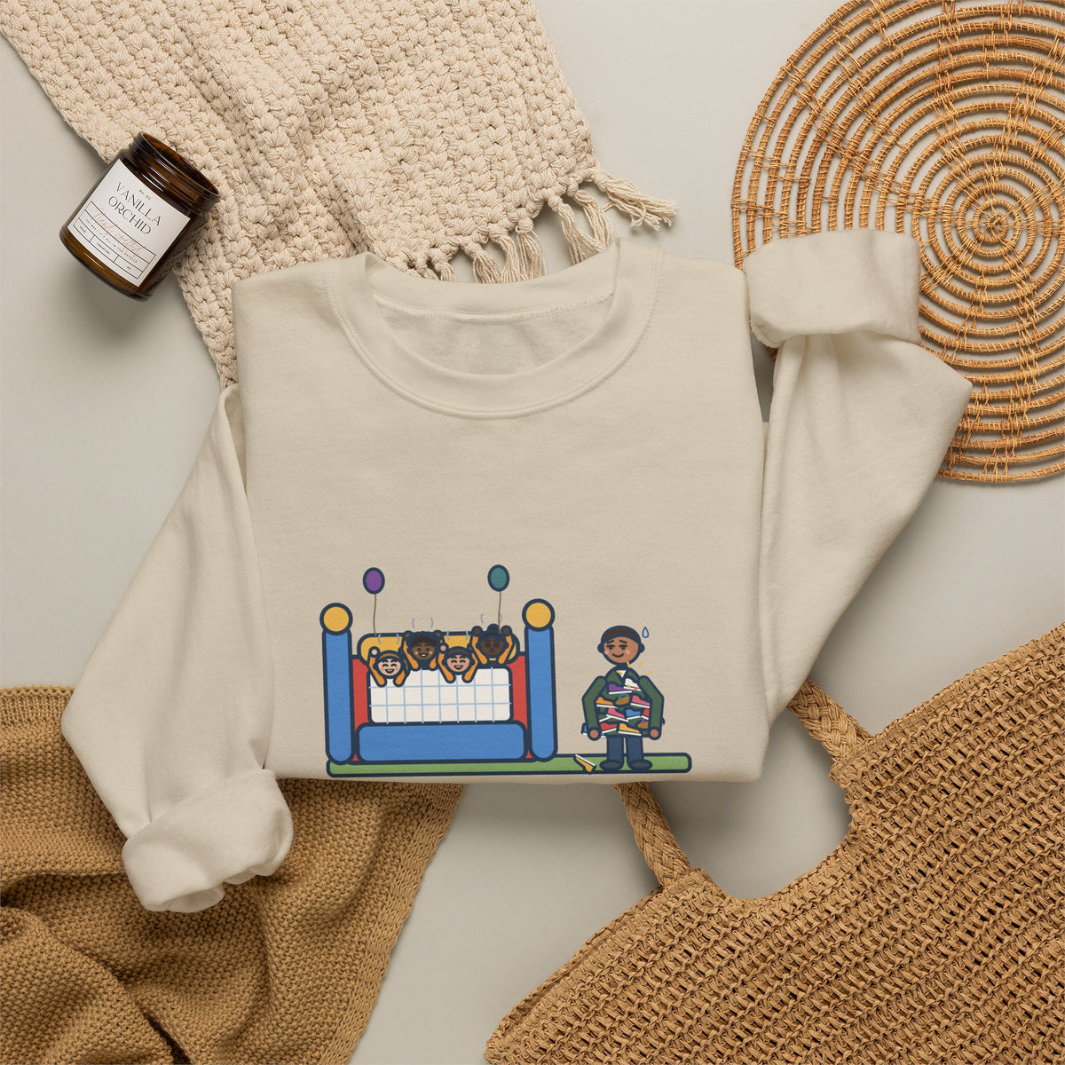 Birthday Party Sweatshirt, Sixteen Kids, One Bounce House, and I Held Every Shoe, Funny Backyard Party Crewneck