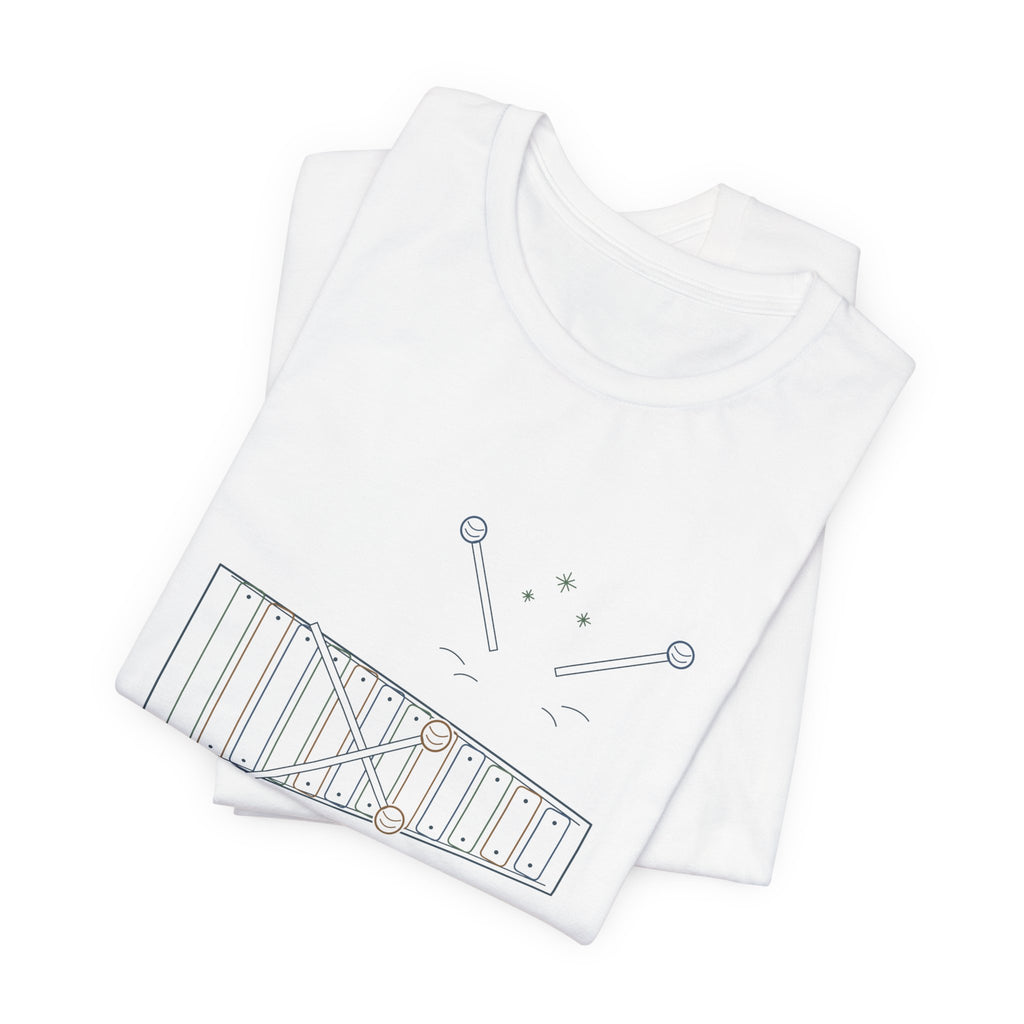 Elementary Music Teacher T-Shirt - Mallets Down, Eyes Up. Xylophone Classroom Tee