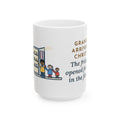 Arrived for the Holiday, The Fridge Door Opened Forty Times in the First Hour 15oz Mug, Large Funny Grandkids at Christmas Coffee Mug