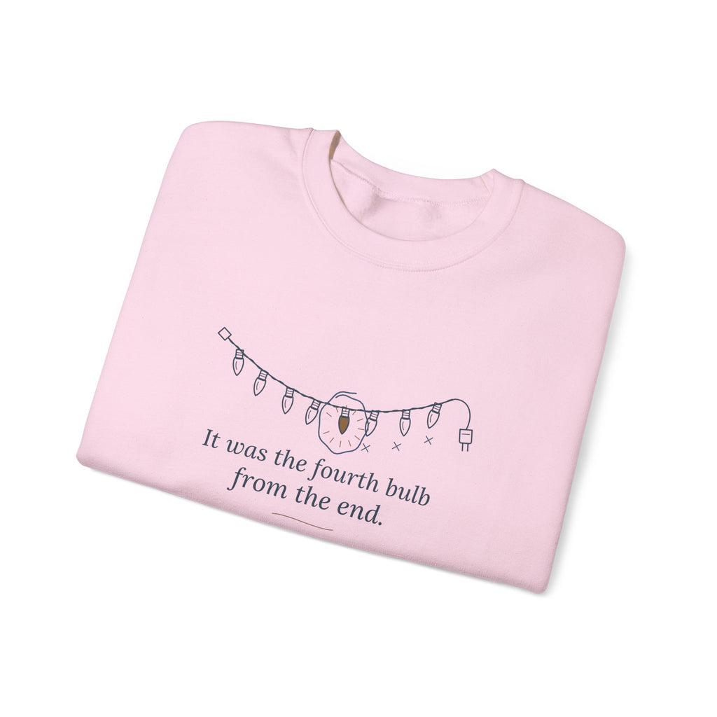 Funny Christmas Lights Crewneck Sweatshirt - It Was the Fourth Bulb From the End